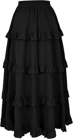 Women's Medieval Gothic Steampunk Victorian Asymmetrical High Low Skirt Pirate Skirt in Saudi Arabia