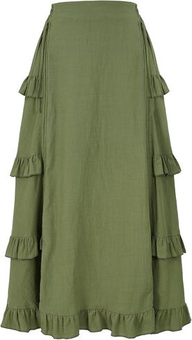 Women's Medieval Gothic Steampunk Victorian Asymmetrical High Low Skirt Pirate Skirt in Saudi Arabia