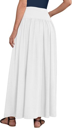 Sweet Hearts Maxi Skirts for Women with Pockets- Elastic Waist Casual Long Skirts XS-XL Made in USA in Saudi Arabia