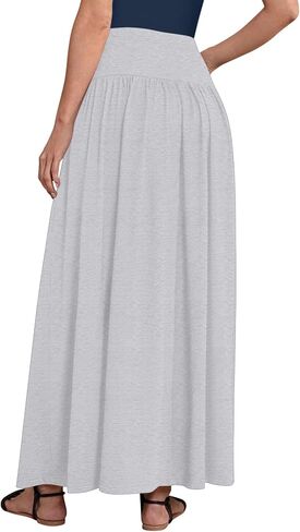 Sweet Hearts Maxi Skirts for Women with Pockets- Elastic Waist Casual Long Skirts XS-XL Made in USA in Saudi Arabia