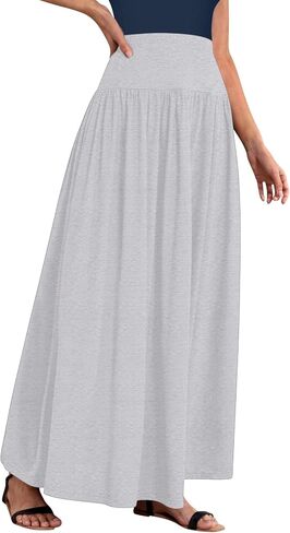 Sweet Hearts Maxi Skirts for Women with Pockets- Elastic Waist Casual Long Skirts XS-XL Made in USA in Saudi Arabia