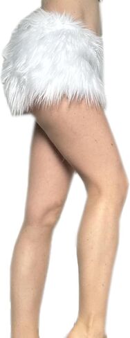 BIANNA Faux Fur Skirt, Handmade Furry Mini Micro Skirt, Rave Party Festival Parade Costume Mardi Gras Halloween, Made in US in Saudi Arabia