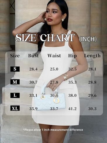 HYZ Women's Summer Sexy Square Neck Sleeveless A-Line Party Tank Top Mini Dress in Saudi Arabia