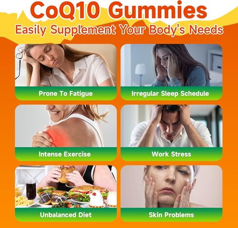 عبوتان من علكات CoQ10 250 مجم، بالإضافة إلى أوميغا 3 وفيتامين ب3 والزنك والمغنيسيوم - مكملات الإنزيم المساعد Q10 عالية الامتصاص لصحة القلب والطاقة الخلوية ودعم مضادات الأكسدة، 120 قطعة in Kuwait