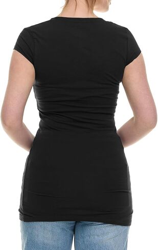Sexy Basics Womens Cotton Stretch Scoop Neck Short Sleeve Extra Long T Shirt - Multi Packs in Saudi Arabia