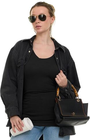 Sexy Basics Womens Cotton Stretch Scoop Neck Short Sleeve Extra Long T Shirt - Multi Packs in Saudi Arabia