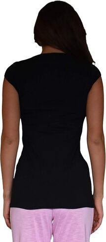 Sexy Basics Womens Cotton Stretch Scoop Neck Short Sleeve Extra Long T Shirt - Multi Packs in Saudi Arabia