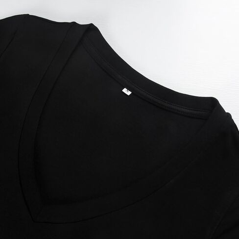 Palinda Women's V Neck Dritts Basic Casual Strety T Shirt قم بتصوير قمم الصيف قصيرة الأكمام in Kuwait