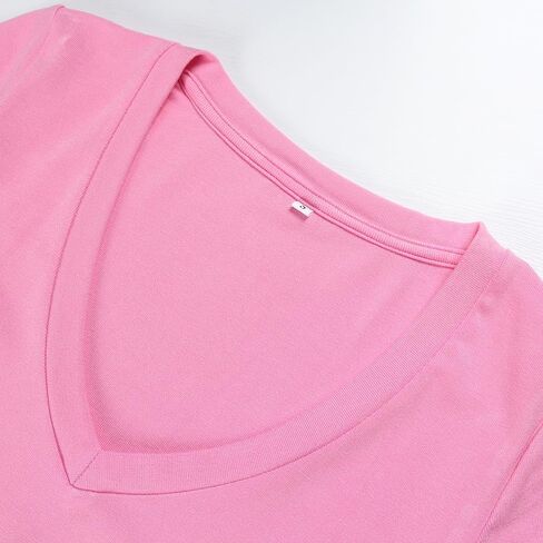 Palinda Women's V Neck Dritts Basic Casual Strety T Shirt قم بتصوير قمم الصيف قصيرة الأكمام in Kuwait