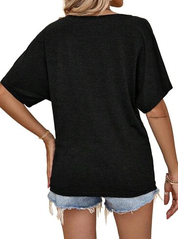 Hilinker Womens Sexy Off The Shoulder Tops Short Batwing Sleeve T Shirt Oversized Casual Tee in Saudi Arabia