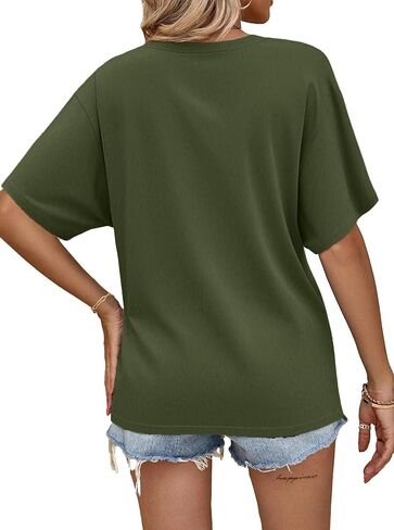 Hilinker Womens Sexy Off The Shoulder Tops Short Batwing Sleeve T Shirt Oversized Casual Tee in Saudi Arabia