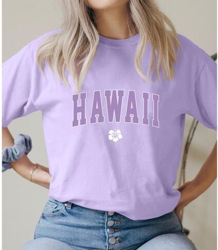 Hawaiian Shirts for Women Oversized Hawaii Graphic Tees for Teen Girls Preppy Aesthetic Shirts Beach T Shirts Tops in Saudi Arabia