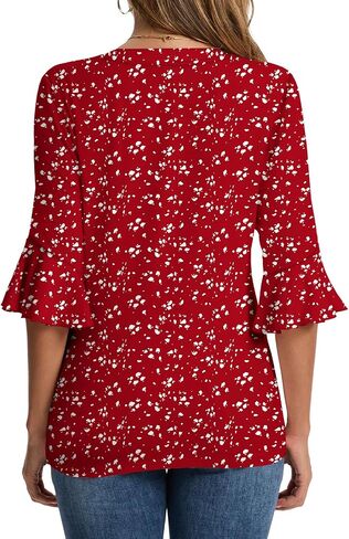 Womens 3/4 Sleeve Tops Shirts for Women Spring Fashion Clothes Trendy Summer Blouses S-XXL in Saudi Arabia