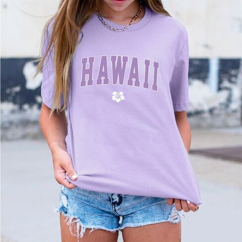 Hawaiian Shirts for Women Oversized Hawaii Graphic Tees for Teen Girls Preppy Aesthetic Shirts Beach T Shirts Tops in Saudi Arabia