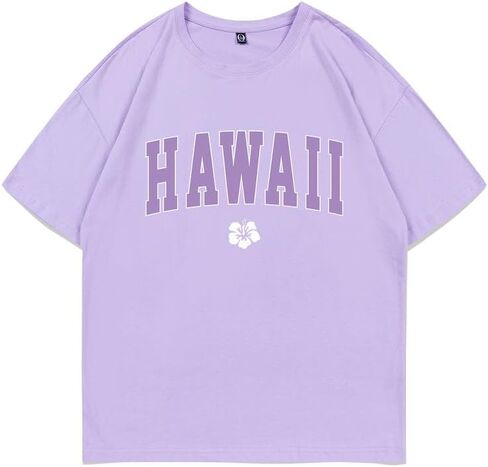 Hawaiian Shirts for Women Oversized Hawaii Graphic Tees for Teen Girls Preppy Aesthetic Shirts Beach T Shirts Tops in Saudi Arabia