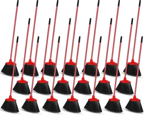WILLBOND 20 Pack Angle Broom Bulk, Red Yellow Commercial Broom Household Heavy Duty Broom Outdoor Indoor Brooms with Long Coated Metal Handle for Home Office School Shop Courtyard Garage Lobby Floor in Saudi Arabia