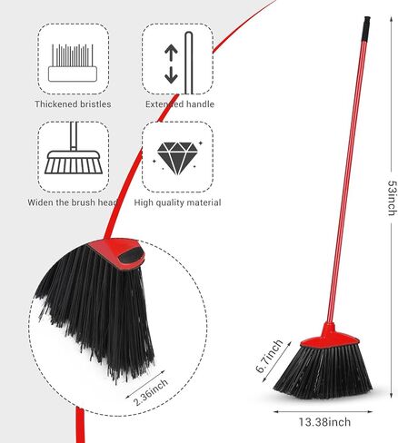 WILLBOND 20 Pack Angle Broom Bulk, Red Yellow Commercial Broom Household Heavy Duty Broom Outdoor Indoor Brooms with Long Coated Metal Handle for Home Office School Shop Courtyard Garage Lobby Floor in Saudi Arabia