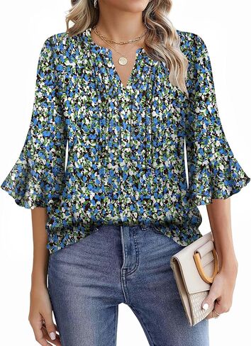 نساء 3/4 قمصان قمصان للنساء ربيع أزياء الملابس العصرية بلوزات الصيف S-XXL in Kuwait