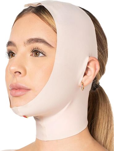 Sonryse MAC31VE Post Surgery Chin Lift After Lipo Compression Garment Strap Mentonera Post Quirrgica Facial Beige Medium in Kuwait