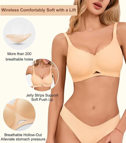 Bras for Women No Underwire - Womens Seamless Bralette Push Up Comfortable Full Coverage Padded Sleep Everyday Bra in Saudi Arabia