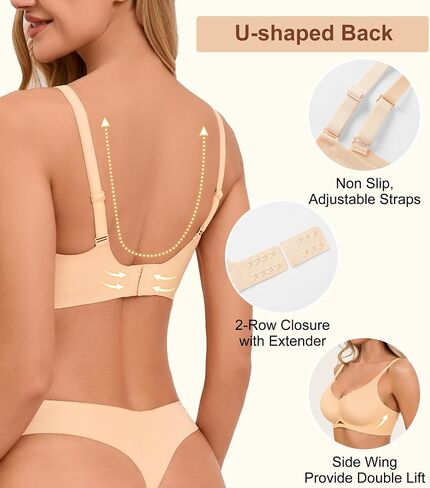 Bras for Women No Underwire - Womens Seamless Bralette Push Up Comfortable Full Coverage Padded Sleep Everyday Bra in Saudi Arabia