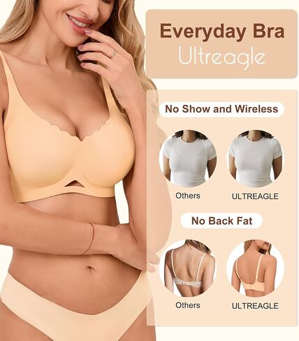 Bras for Women No Underwire - Womens Seamless Bralette Push Up Comfortable Full Coverage Padded Sleep Everyday Bra in Saudi Arabia
