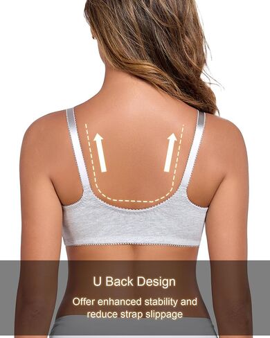 HACI Women's Front Closure Cotton Bra Wirefree Unpadded Full Coverage Everyday Bralette in Kuwait