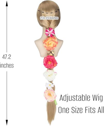 Miss U Hair Long Blonde Braided Costume Wig Halloween Cosplay Costume Wig for Adult Women Girl in Kuwait