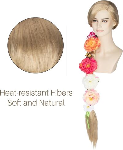 Miss U Hair Long Blonde Braided Costume Wig Halloween Cosplay Costume Wig for Adult Women Girl in Kuwait