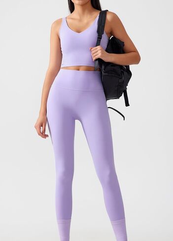 Lemedy Women Sports Bra مصبوب كوب Longline Crop Tank Top Pated Pated Running Yoga in Kuwait