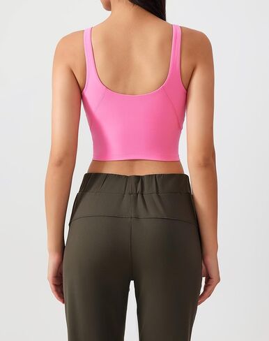 Lemedy Women Sports Bra Molded Cup Longline Crop Tank Top Padded Workout Running Yoga in Kuwait