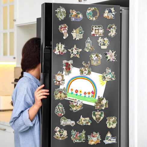 Copkim 30 Pcs Halloween Diamond Art Magnets for Refrigerators Vintage Halloween Pumpkin Bat Ghost Diamond Painting Magnets Kits Fridge Diamond Stickers for Adults DIY Refrigerator Home Decor in Saudi Arabia