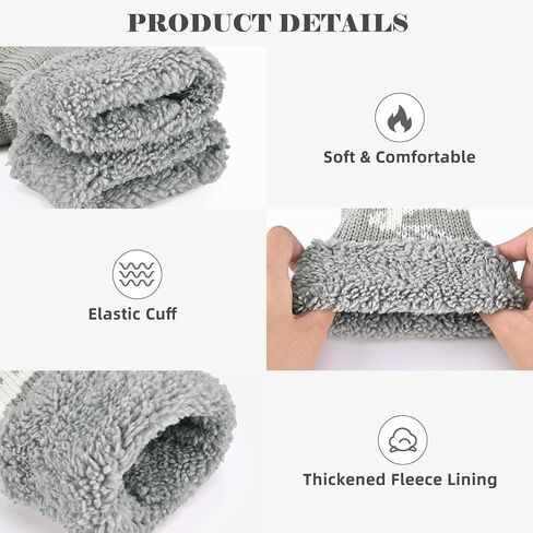 Winter Warm Women's Mittens, Thermal Fleece Knitted Gloves with Cozy Soft Lined for Cold Weather Running Driving in Kuwait