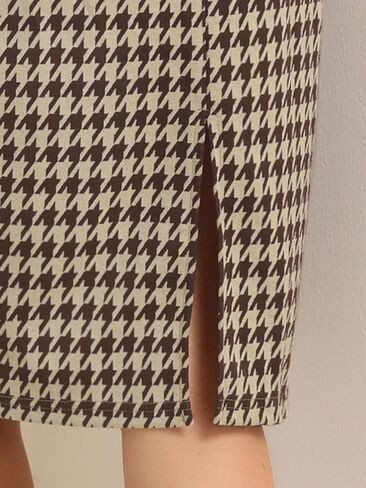 فستان Allegra k vintage houndstooth للسيدات الأنيقة 3/4 فساتين عمل bodycon in Kuwait