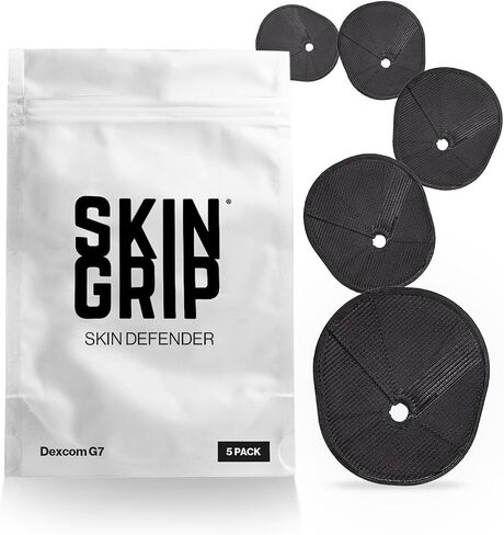 قبضة الجلد: Defender Skin Defender Barrier متوافق مع أجهزة Dexcom G7 و Stelo CGM-غطاء مسبق غير ملصق لأجهزة استشعار مراقبة الجلوكوز المستمرة-يساعد على منع تفاعلات التحسسي-5 حزمة in Kuwait