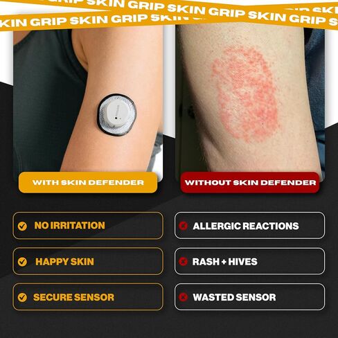 قبضة الجلد: Defender Skin Defender Barrier متوافق مع أجهزة Dexcom G7 و Stelo CGM-غطاء مسبق غير ملصق لأجهزة استشعار مراقبة الجلوكوز المستمرة-يساعد على منع تفاعلات التحسسي-5 حزمة in Kuwait
