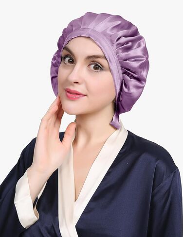 LilySilk 100% Mulberry Silk Bonnet Flat Front Silk Night Sleep Cap Adjustable Hair Wrap for Sleeping, Avocado Green in Kuwait