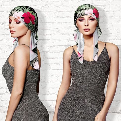 Geyoga 4 Pcs Chemo Headwear Turban for Women Floral Head Scarf Cap Beanie Hair Cover for Cancer Patient in Saudi Arabia
