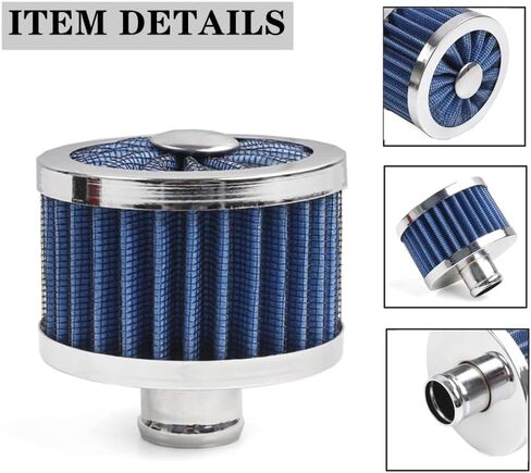 23mm Valve Cover Breather Filter Car Air Filter Universal Cold Air Intake Filter High Flow Vent Blue in Kuwait