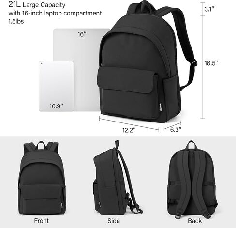 Hanke Casual Backpacks Travel Backpack for Women & Men, Lightweight Carry On Backpack for Work, Hiking wiht Unique Comfort Design (Iris Black) in Saudi Arabia