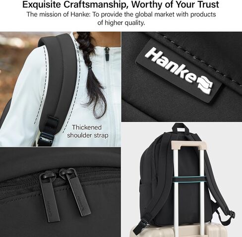 Hanke Casual Backpacks Travel Backpack for Women & Men, Lightweight Carry On Backpack for Work, Hiking wiht Unique Comfort Design (Iris Black) in Saudi Arabia