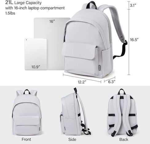 حقائب الظهر غير الرسمية Hanke على ظهرها للنساء والرجال ، والوزن الخفيف على ظهر حقيبة ظهر للعمل ، ومشي لمسافات طويلة مع تصميم الراحة الفريدة (Iris Black) in Kuwait