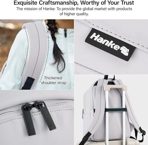 حقائب الظهر غير الرسمية Hanke على ظهرها للنساء والرجال ، والوزن الخفيف على ظهر حقيبة ظهر للعمل ، ومشي لمسافات طويلة مع تصميم الراحة الفريدة (Iris Black) in Kuwait