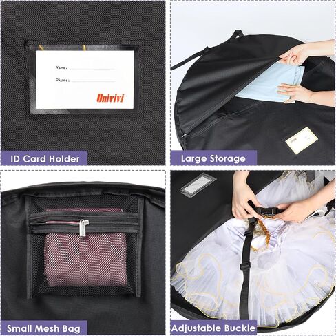 Univivi Tutu Dance Costume Garment Bag, 40 Inch Foldable Garment Bags for Hanging Clothes, Dress Up Storage Bag with Full Zipper for Children Girls in Saudi Arabia