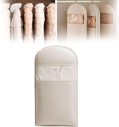 2025 Vace Saving Bag Bag مع سوستة ضغط ذاتي ، فإن مساحة الرؤية الشفافة توفر واقيًا معلقًا معطفًا لأسفل مع سحاب ضغط ذاتي (كبير) in Kuwait