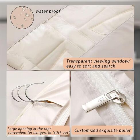 2025 Vace Saving Bag Bag مع سوستة ضغط ذاتي ، فإن مساحة الرؤية الشفافة توفر واقيًا معلقًا معطفًا لأسفل مع سحاب ضغط ذاتي (كبير) in Kuwait