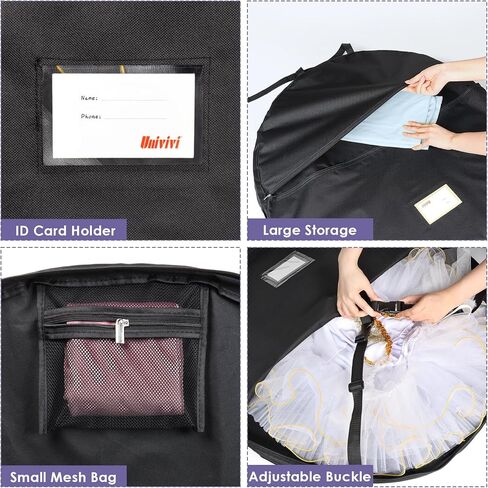 Univivi Tutu Dance Costume Garment Bag, 40 Inch Foldable Garment Bags for Hanging Clothes, Dress Up Storage Bag with Full Zipper for Children Girls in Kuwait