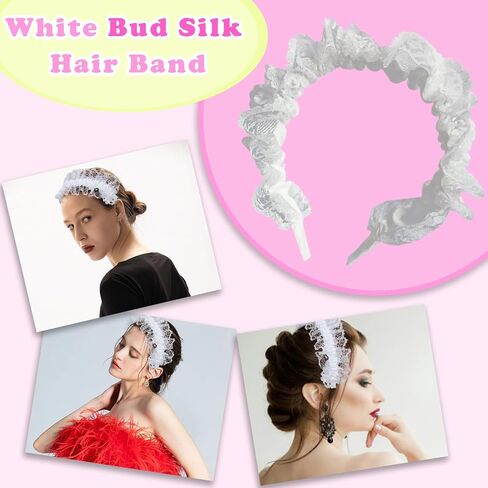 Lolita Lace Hair Hoop Ruffled Lace Hairband Hair Accessories Wedding Party performance Cosplay accessory in Saudi Arabia