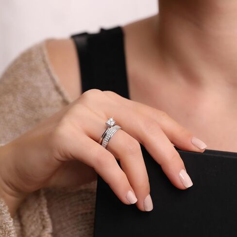 Solid Genuine 925 Sterling Silver Blue Turquoise Eternity Stacking Ring for Women in Saudi Arabia
