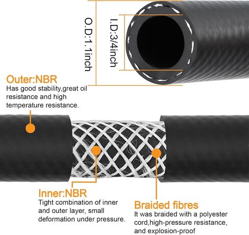3/4 "10 أقدام نقل الوقود خرطوم مضخة مزرعة مع 3/4" NPT طلاء نهاية من الذكور للديزل وقود الديزل البنزين in Kuwait